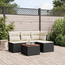 VIDAXL - Salon de jardin modulable - 4 personnes - 5 pièces - Noir