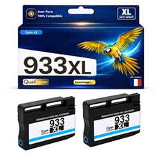 Générique Cartouche d'encre 933XL Cyan Pack de 2 1000 pages compatible HP OfficeJet 6100 6600 6700