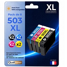Pack 8 Cartouches d'encre compatible pour Epson 503XL Multicolore 600 pages