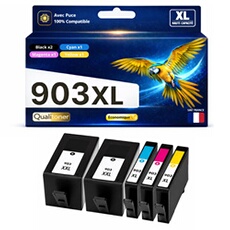 Cartouches d'encre compatibles HP 903XL - Pack de 5 (Noir, Cyan, Magenta, Jaune) pour OfficeJet Pro 6960 6970