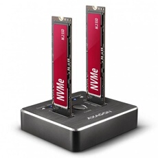 Dock station SSD AXAGON ADSA-M2C USB 3.1 Gen2 Clonage M.2 NVMe SATA Noir