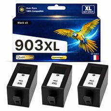 Pack 3 Cartouches d'encre compatibles HP 903XL Noir haute capacité 825 pages pour OfficeJet Pro 6960 6970