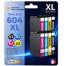 Cartouche d'encre Générique compatible Epson 604XL - Pack 8 Noir et couleurs 600-500 pages