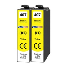 Cartouche d'encre compatible Epson 407XL C13T07U440 - Lot de 2 Jaune - 1900 pages avec puce