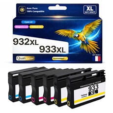Pack de 6 Cartouches d'encre Générique compatible HP OfficeJet 6100 6600 6700 Référence 933XL 933 XL Multicolore 1000 pages avec puce
