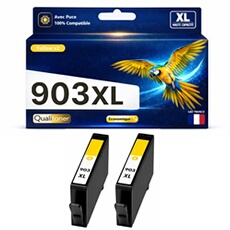 Cartouche d'encre compatible pour HP 903XL 903 XL - Jaune - Pack de 2 - Haute capacité