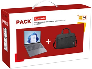 Pack IdeaPad Slim 3 14IRH10 14 WUXGA Intel Core i5 RAM SSD + Sacoche - vue 5