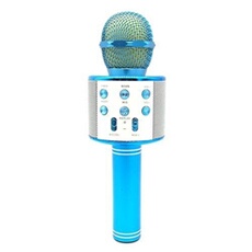 Microphone Android iOs Karaoké Bluetooth 4.2 Haut-Parleur Puissance 5W Bleu