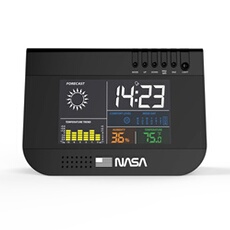 Station Meteo NASA WS100 Ecran LCD 3.3" Temperature Humidite Alarme Calendrier Noir