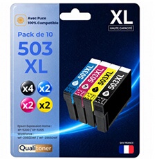 Cartouche 503XL - Pack de 10 - Multicolore - 600 pages - Compatible pour Epson
