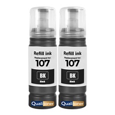 Cartouche d'encre compatible Epson 107 C13T09B140 - Pack de 2 Noire - Haute capacité 3600 pages