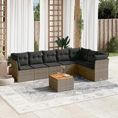 VIDAXL - Salon de jardin modulable - 2 personnes - 8 pièces - Gris