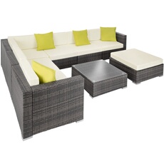 Canapé de jardin lounge en résine tressée avec cadre en aluminium gris