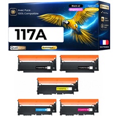 Pack de 5 Toners Générique W2070A W2071A W2072A W2073A compatible HP Color Laser 150a 150nw MFP 178nw
