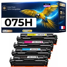 Toner Compatible pour Canon 075H CRG075H - Pack de 4 - Noir Cyan Magenta Jaune - pour i-SENSYS LBP 646Cdw MF 664Cdw