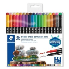 Feutres permanents Multicolore - 36 feutres - Double pointe fine et ultra-fine - 3 mm