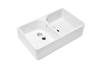 Evier de cuisine VILLEROY & BOCH VILLEROY ET BOCH Evier double cuves blanc Villeroy & Boch O Novo 220 x 895 x 550 mm avec trop-plein