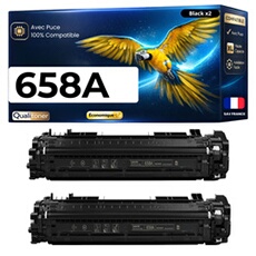 Toner Générique W2000A 658A Noir Lot de 2 2x7000 pages avec puce compatible HP Color LaserJet Enterprise