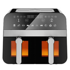 Generique Noire Friteuse À Air Chaud Airfryer Numérique Double Panier 2400W Avec Fenêtre 9L Comfy Nest Cnafd45wb