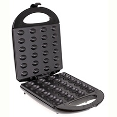Gaufrier Gaufrier à Noix, 24 Moitiés de Pâte à la Fois, Plaques Antiadhésives MS3041 Noir