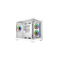 Boîtier PC Minitower Elite 481 Wood White - Verre trempé ARGB PWM - Façade bois naturel