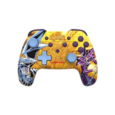 Manette sans fil Yu-Gi-Oh! Dark Magician vs Blue-Eyes double vibration gyroscope fonction turbo Or et jaune compatible pour Nintendo Switch et PC