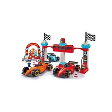 Jeu de construction Abrick Grand Prix Formula 1 - 3 voitures 22 cm - Noir et jaune - Dès 18 mois