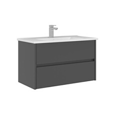 Meuble Vasque Arno 85 - Panneaux MDF PET Brillant - 85 x 45 x 52 cm - Anthracite