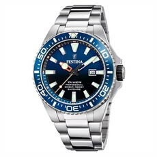 Montre Diver Homme Acier Cadran bleu 200m