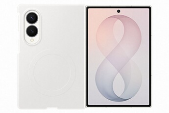 Pack 2 en 1 Coque magnétique en silicone Crème + Film anti reflet pour Samsung Galaxy Z Fold 8 - vue 2