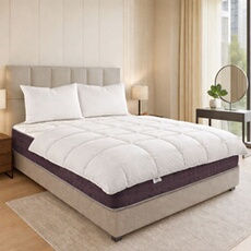 Matelas Sérénité 27cm Ressorts Ensachés Mousse Haute Densité Soutien Très Ferme 180x200cm + Oreiller(s) + Couette