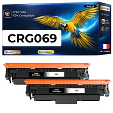 Toner compatible Canon 069 CRG-069 - Pack de 2 - Noir - 7500 pages