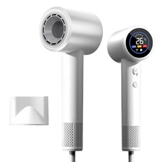 Sèche-cheveux Châtelec 1600W - Moteur 110000 tr/min - Ionique - Ecran LED - Blanc