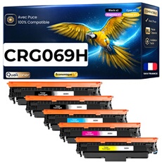 Pack 5 Toners Canon 069H Multicolore - 5 x 7500 pages - Compatible i-Sensys LBP 673Cdw, MF 752Cdw, MF 754Cdw