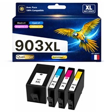 Pack 4 Cartouches d'encre compatibles 903XL Multicolore pour HP OfficeJet Pro 6960 6970 - 825 pages