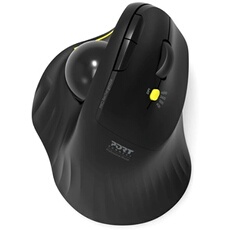 PORT Connect Professional - Souris verticale - avec boule de commande - ergonomique - pour droitiers - optique - 5 boutons - sans fil - 2.4 GHz,