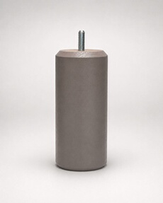 Jeu de 4 pieds CYLINDRIQUE o : 70 mm - hauteur : 150 mm - vis de 8 mm - en Caisse Carton CC avec etiquette - coloris LAQUE GRIS TAUPE