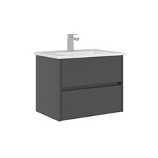 Meuble Vasque Arno 65 - MDF PET Brillant - 65x45x52 cm - Anthracite