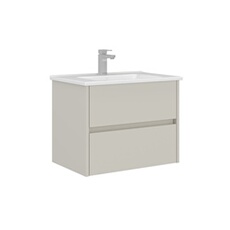 Meuble Vasque Arno 65 - Cashmere - Panneaux MDF PET Brillant - 65x45x52 cm