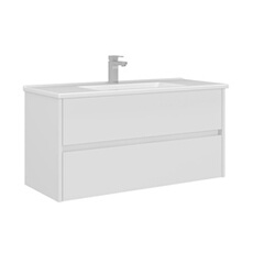 Meuble Vasque Arno 100 - White - Panneaux MDF PET Brillant - 100x45x52 cm