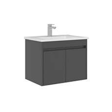 Meuble Vasque Arno 65 - Panneaux MDF PET Brillant - 65 x 45 x 52 cm - Anthracite