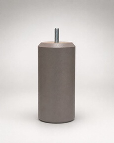 Jeu de 4 pieds CYLINDRIQUE o : 70 mm - hauteur : 200 mm - vis de 8 mm - en Caisse Carton CC avec etiquette - coloris LAQUE GRIS TAUPE