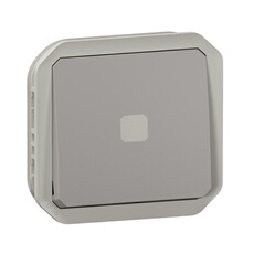 Interrupteur temporisé lumineux sans Neutre étanche PLEXO 230V avec enjoliveur finition gris - - 069504L