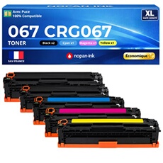 Pack 5 Toners Générique 067 CRG-067 Multicolore 3150 pages compatible Canon i-SENSYS LBP 631Cw, 633Cdw, MF 651Cw, 655Cdw, 657Cdw