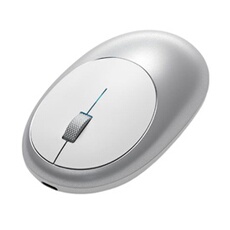 Souris d'Ordinateur Sans Fil M1 Ambidextre Bluetooth 4.0 Moderne et Ergonomique Argent