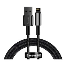 Câble de Charge et Transfert USB-Lightning Tungsten Gold 2,4A 1m Noir