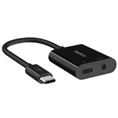 RockStar - USB-C vers jack de casque / adaptateur de charge - USB-C mâle pour jack mini, USB-C femelle - 19.6 cm - USB Power Delivery (60W)