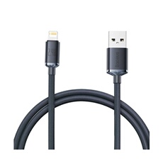 Câble Lightning vers USB 20W Modèle Crystal Shine Charge et Synchronisation 1,2m Noir