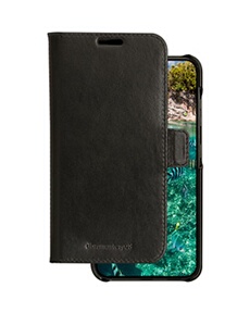 Lynge - Etui à rabat pour téléphone portable - cuir durable pleine fleur grainé - noir - pour Samsung Galaxy S23