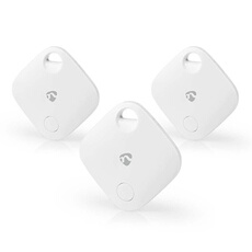 Lot de 3 Tracker d'Objets Bluetooth avec Alarme Sonore et une Portée 40 m Blanc